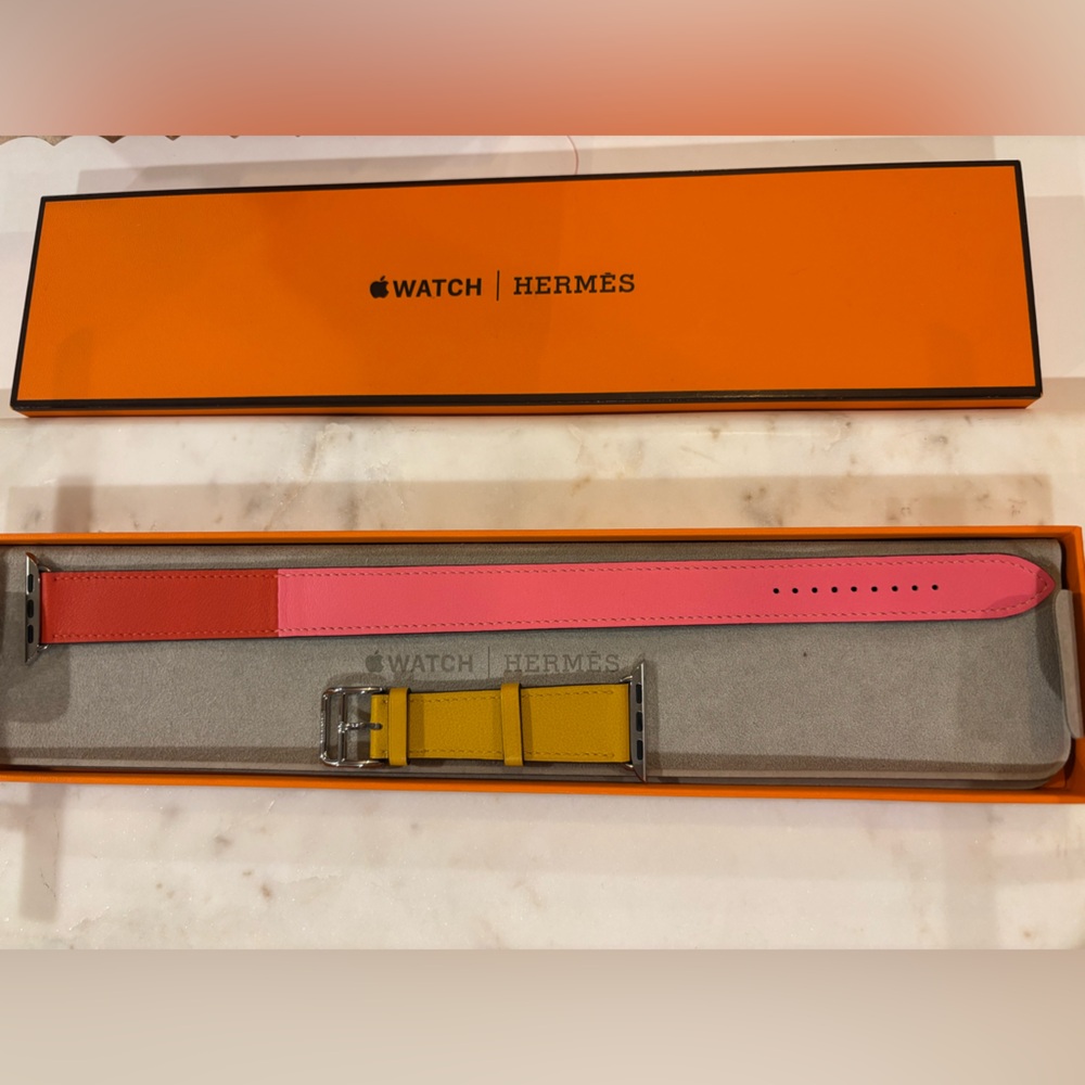 Hermes Apple Watch Double Tour Band with Stainless Steel Buckle